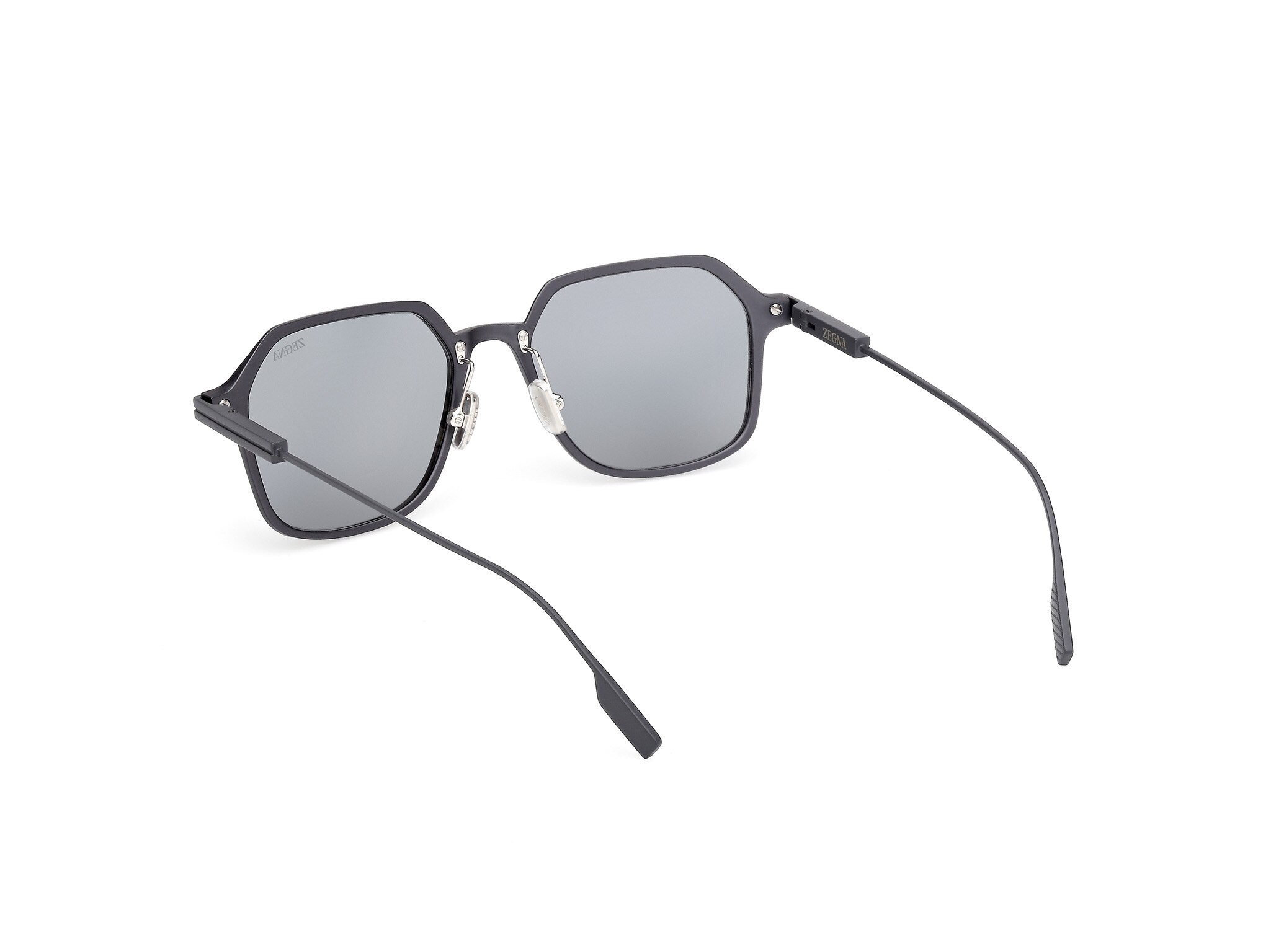 Imagen 4 de Gafa de sol de hombre geométrica en aluminio con lente polarizada - Zegna - Azul Azul
