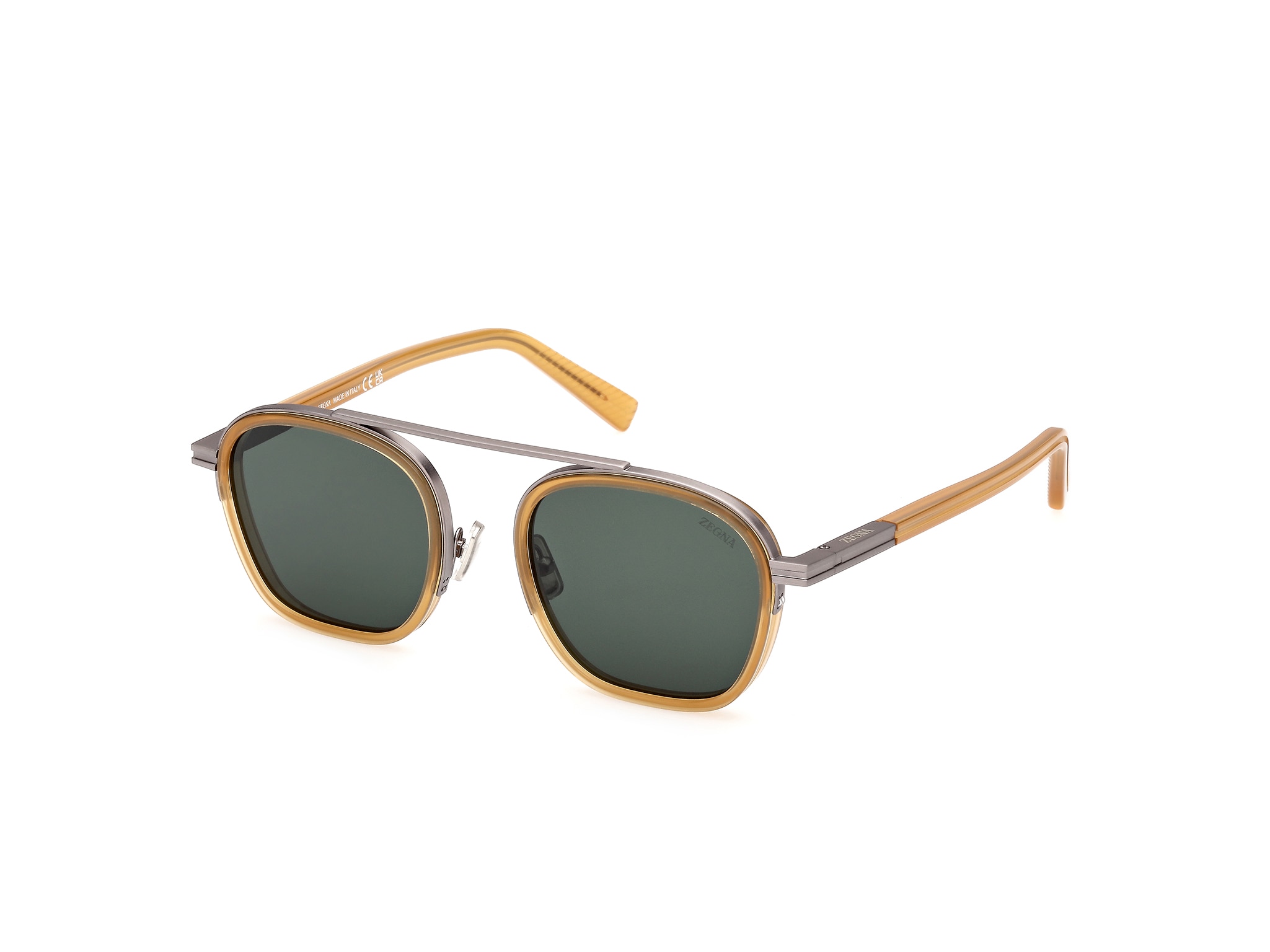 Imagen 2 de Gafas de sol de hombre geométricas en acetato - Zegna - Verde Verde