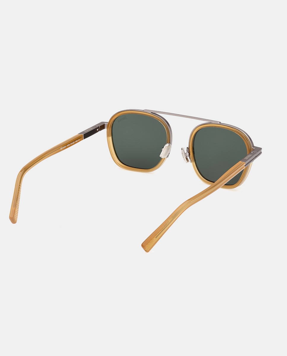 Imagen 6 de Gafas de sol de hombre geométricas en acetato - Zegna - Verde Verde
