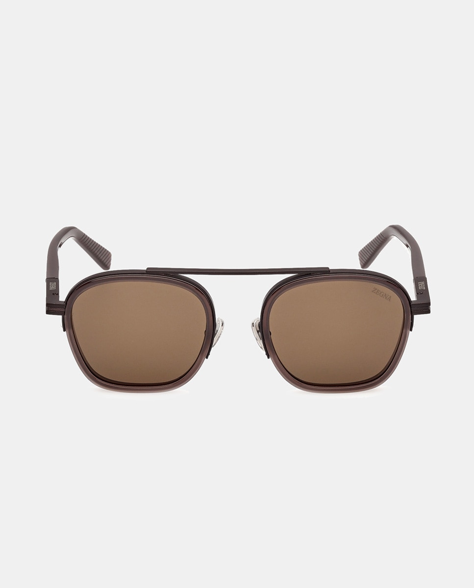 Imagen 0 de Gafas de sol de hombre geométricas en acetato Marrón