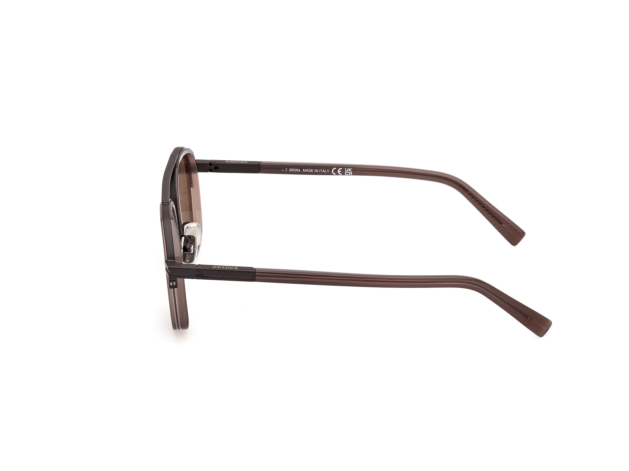 Imagen 3 de Gafas de sol de hombre geométricas en acetato - Zegna - Marrón Marrón
