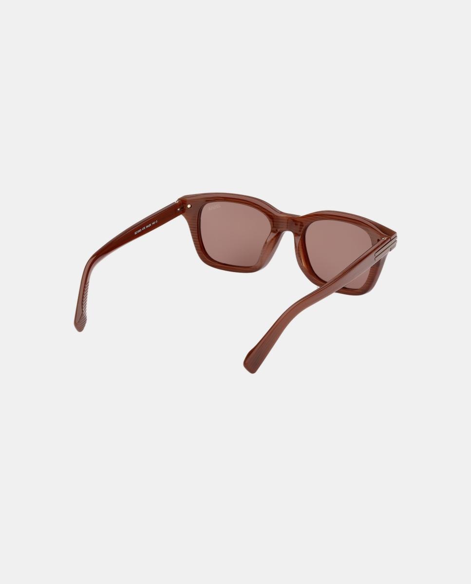 Óculos de Sol Geométricos em Acetato Castanho-6