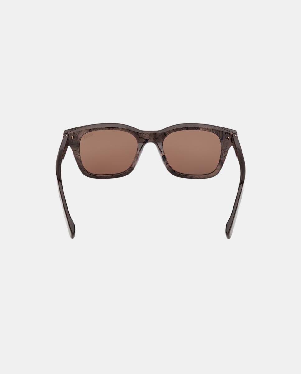 Imagen 5 de Gafa de sol de hombre geometrica en acetato - Zegna - Marrón Marrón