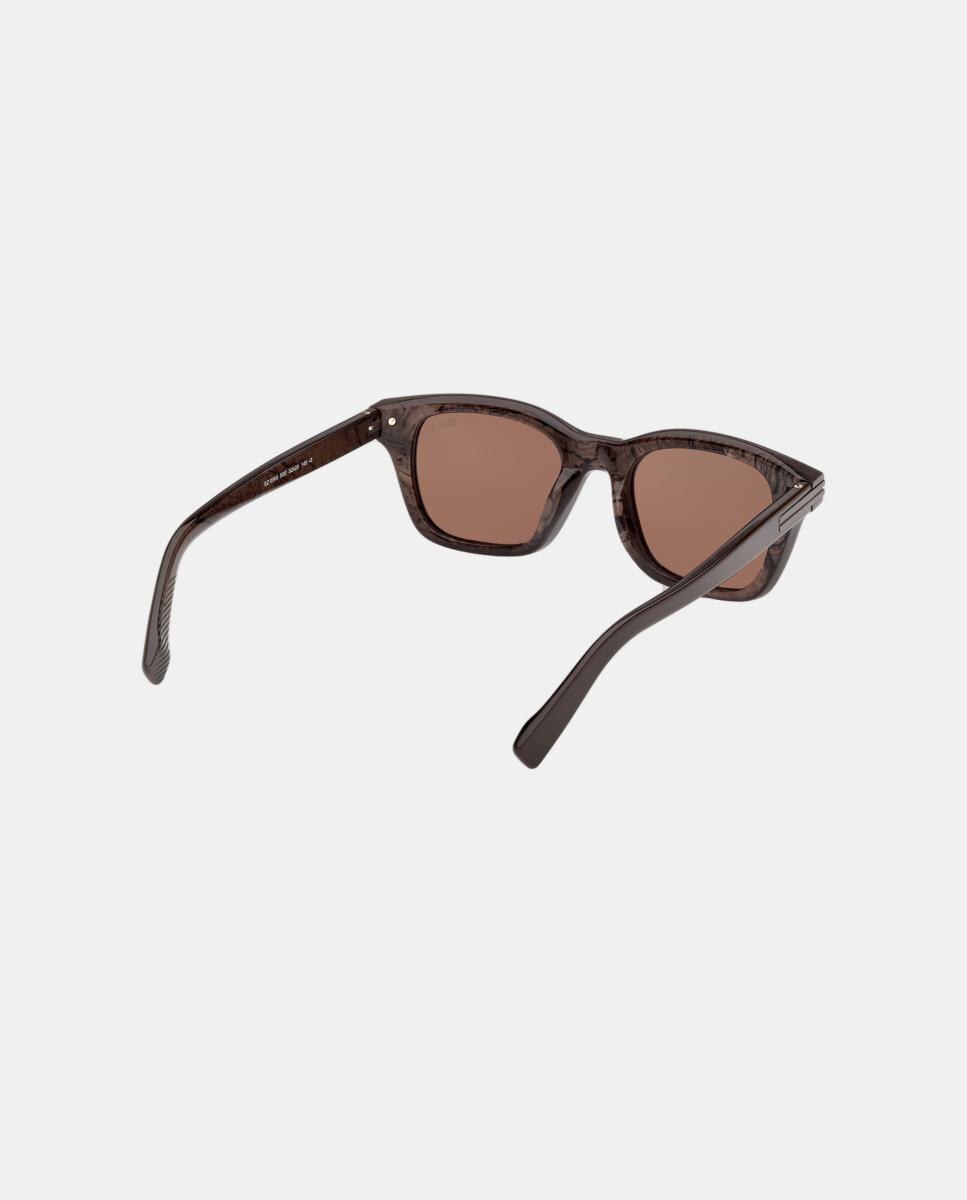 Imagen 6 de Gafa de sol de hombre geometrica en acetato - Zegna - Marrón Marrón