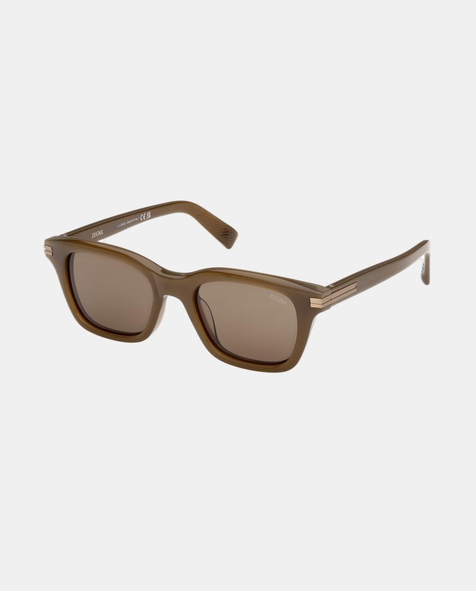 Imagen 2 de Gafa de sol de hombre geometrica en acetato - Zegna - Verde Verde