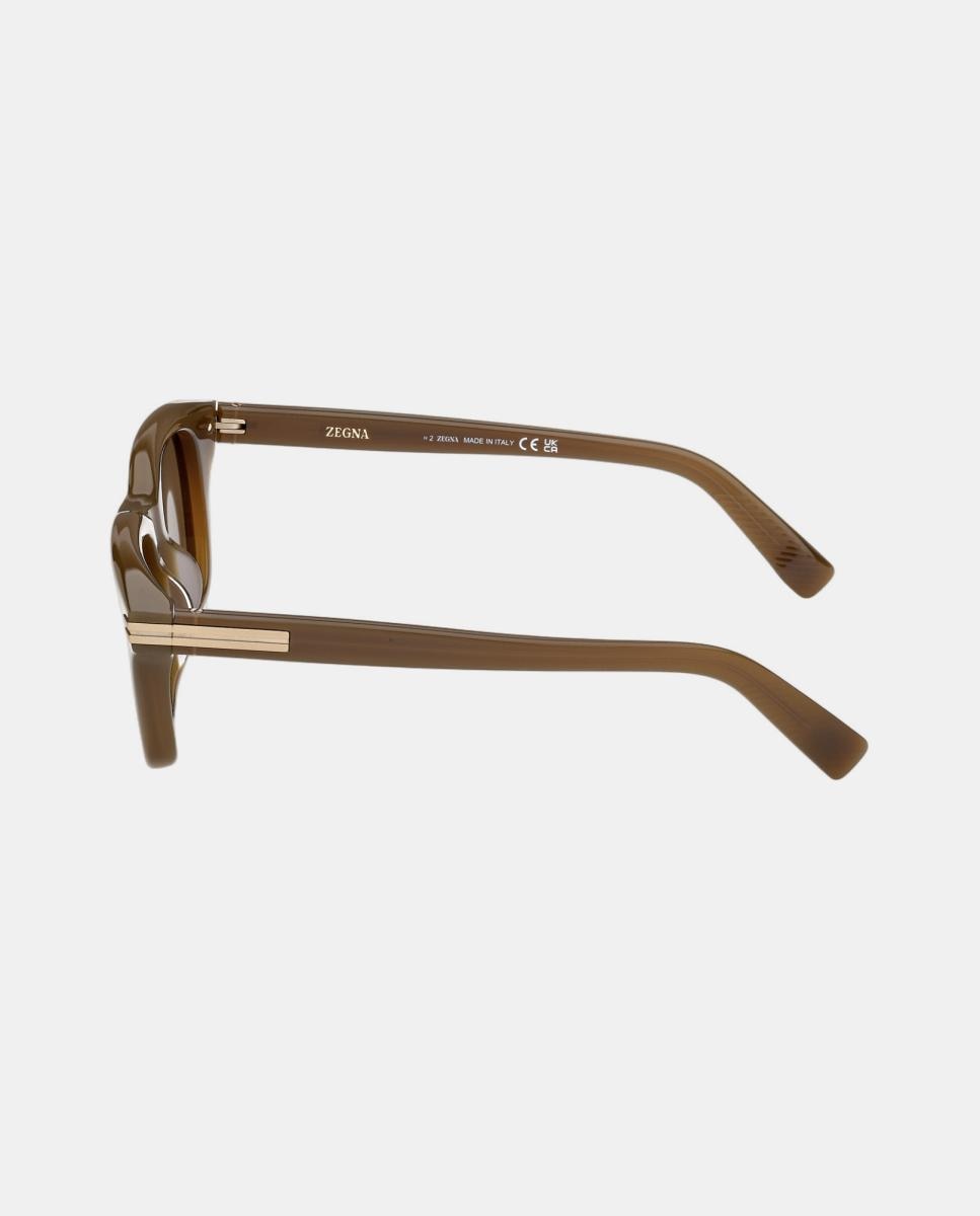 Imagen 3 de Gafa de sol de hombre geometrica en acetato - Zegna - Verde Verde