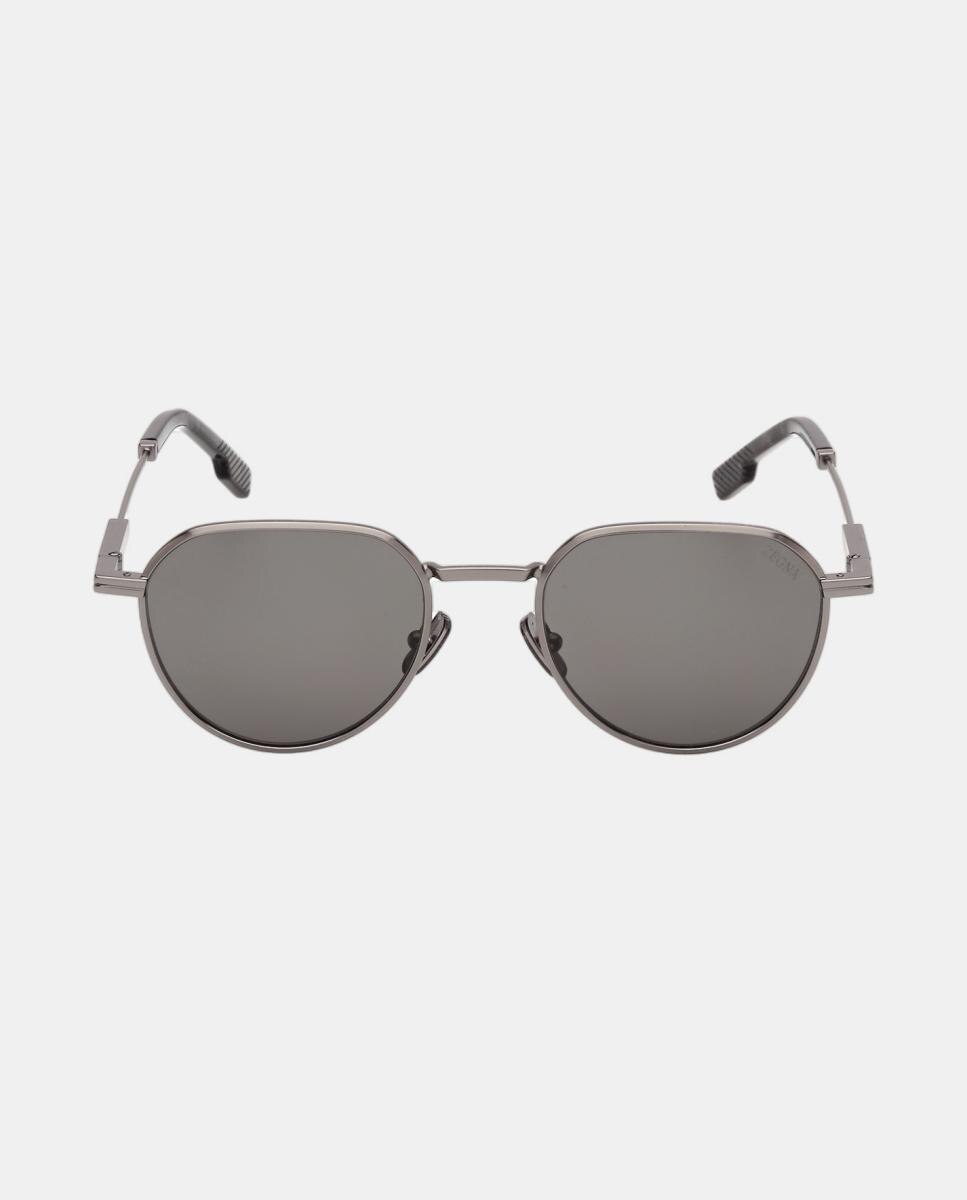 Imagen 0 de Gafa de sol de hombre geometrica en metal Gris