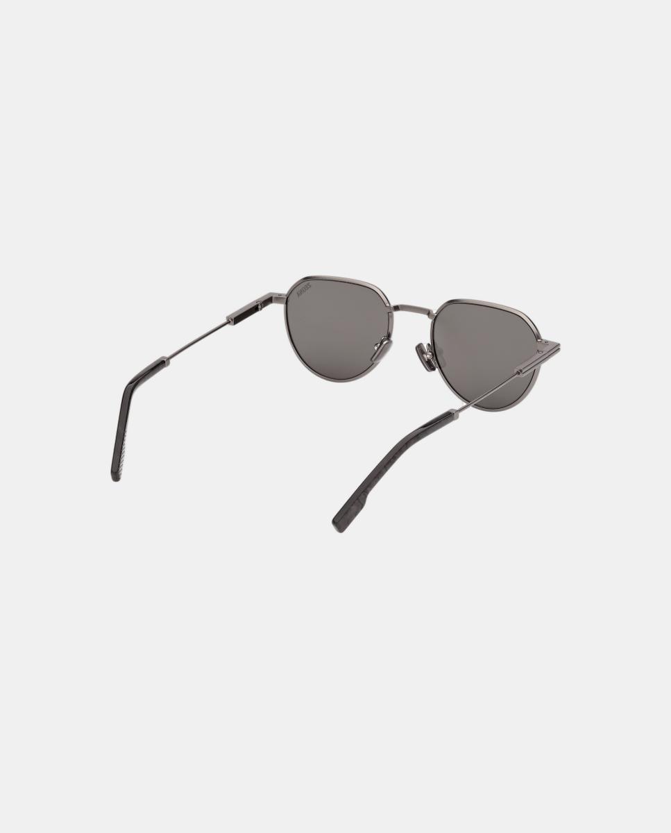 Gafa de sol de hombre geometrica en metal - Zegna - Gris Gris-6