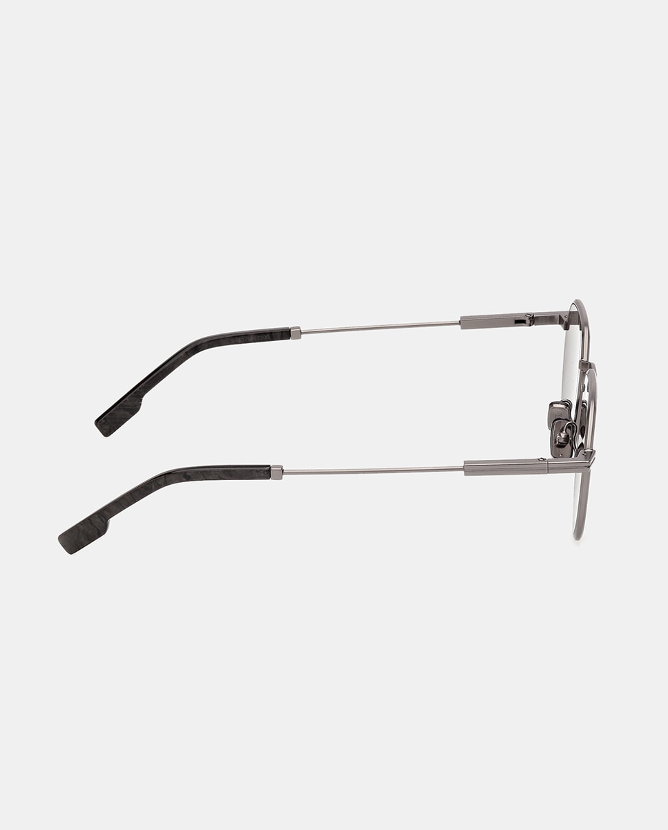 Gafa de sol de hombre geometrica en metal - Zegna - Gris Gris-7