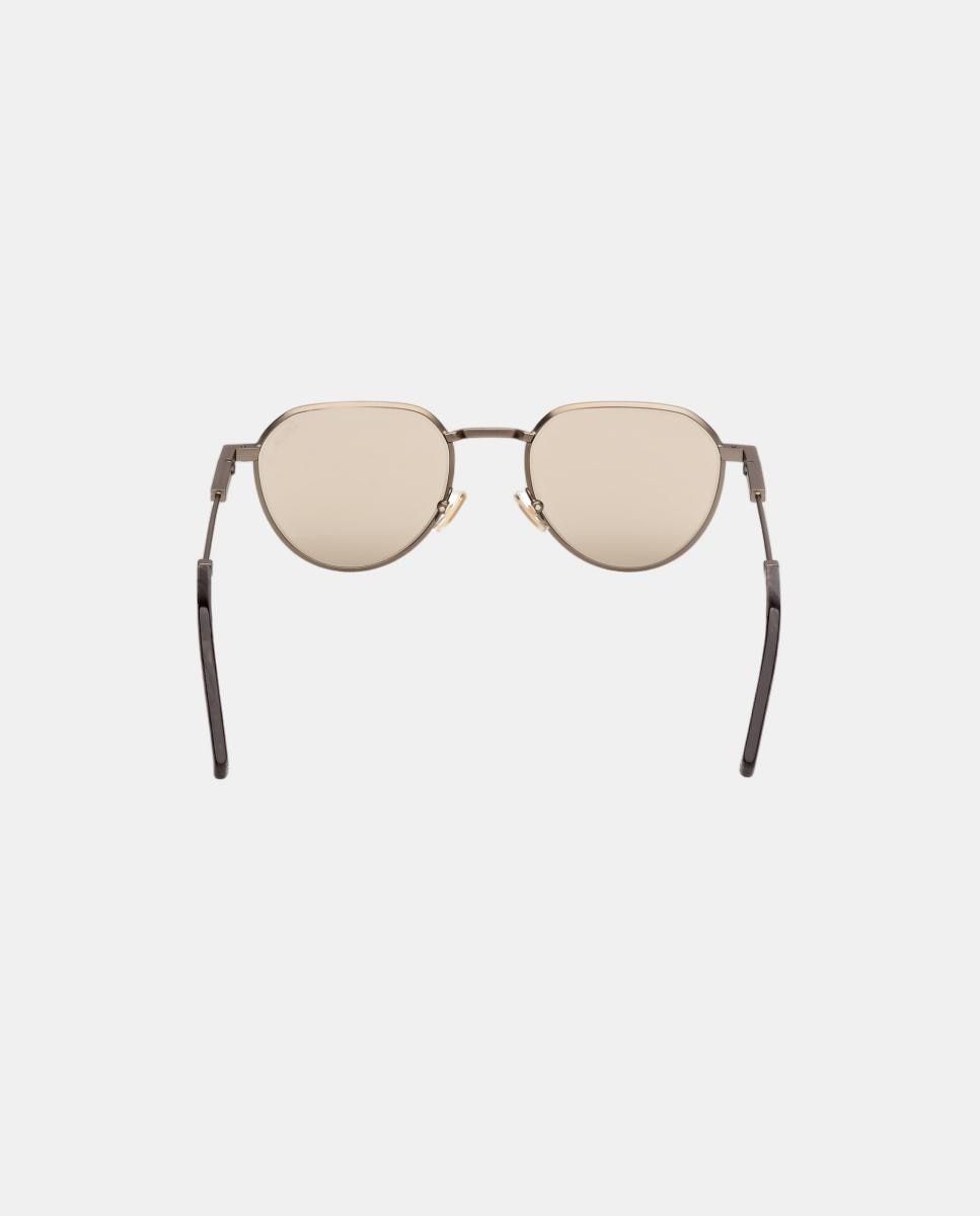 Imagen 5 de Gafa de sol de hombre geometrica en metal - Zegna - Marrón Marrón