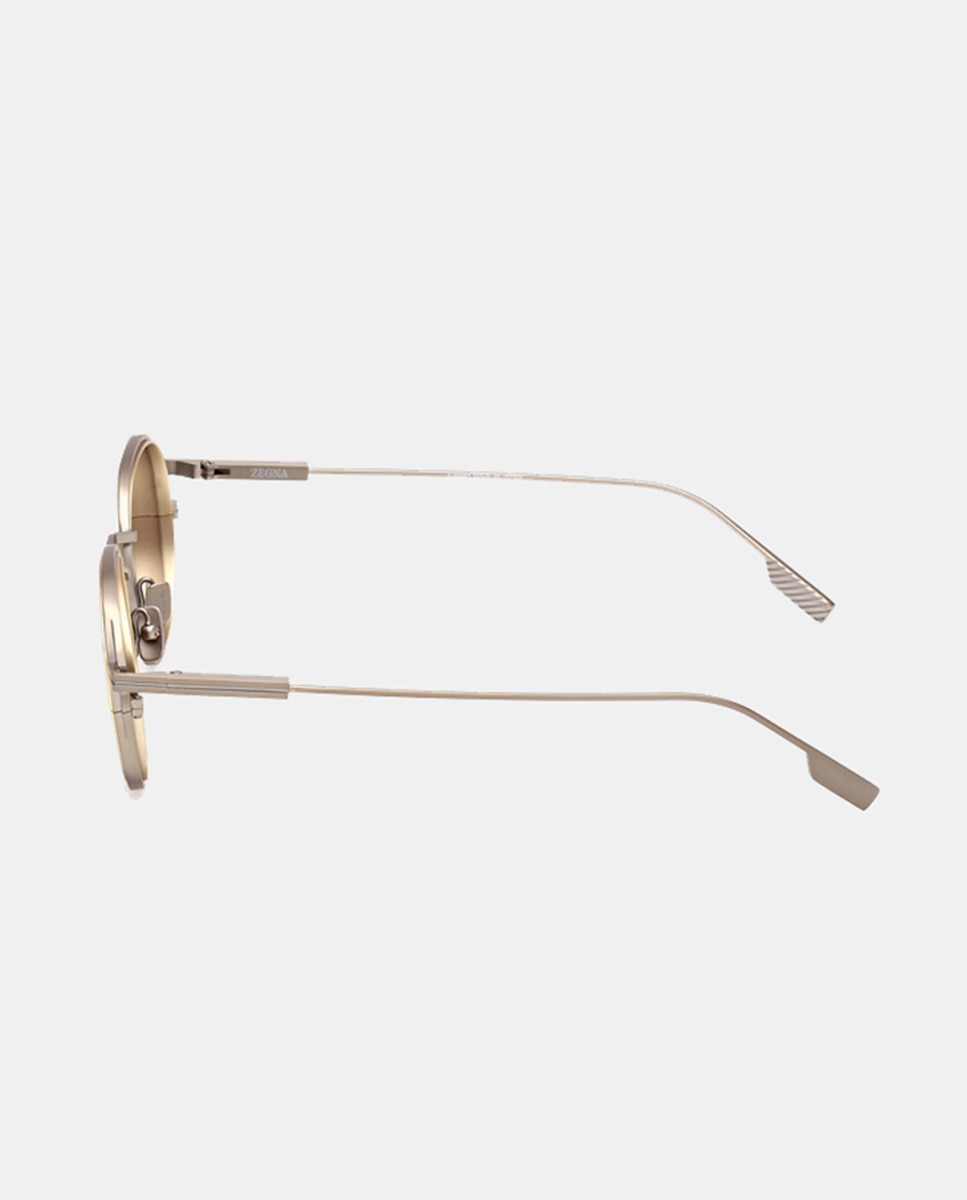 Imagen 3 de Gafas de sol EZ0294 de hombre ovalada en titanio - Zegna - Marrón Marrón