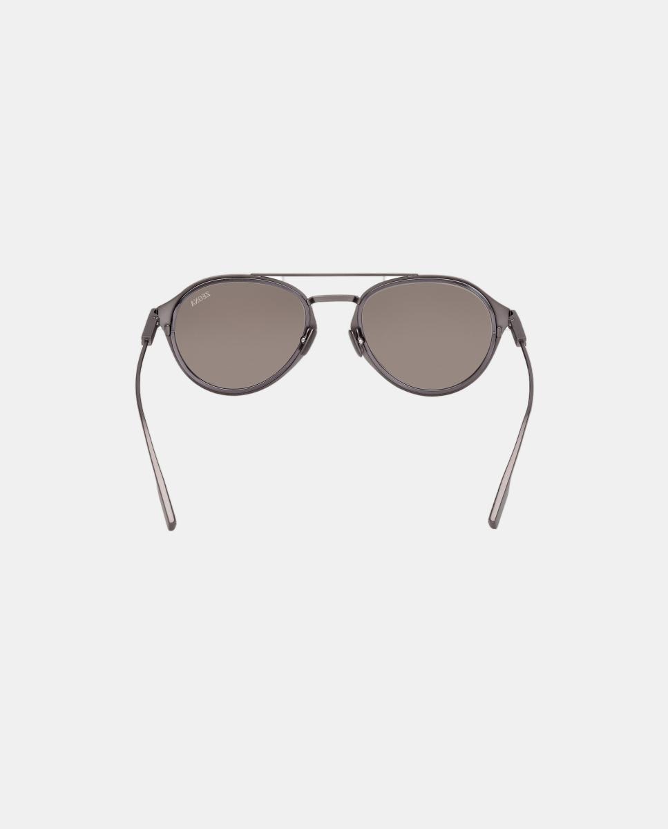 Imagen 5 de Gafas de sol EZ0295 de hombre piloto en titanio - Zegna - Gris Gris