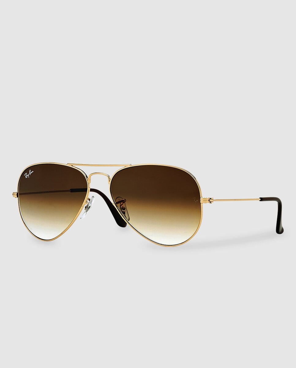 Gafas de sol RB3025 AVIATOR LARGE METAL unisex piloto en metal con lente degradada - Ray-Ban - Marrón Marrón-1
