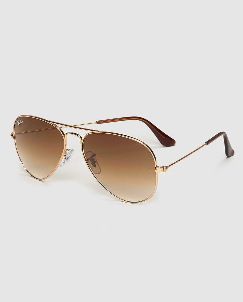 Gafas de sol RB3025 AVIATOR LARGE METAL unisex piloto en metal con lente degradada - Ray-Ban - Marrón Marrón-2