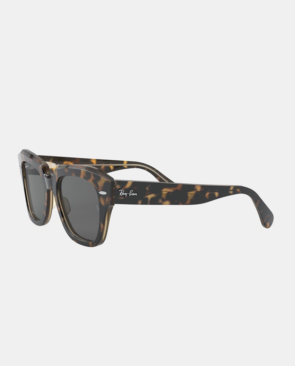 Gafas de sol RB2186 STATE STREET unisex cuadrada en acetato - Ray-Ban - Marrón Marrón-3