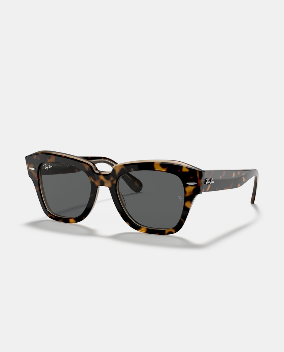 Gafas de sol RB2186 STATE STREET unisex cuadrada en acetato - Ray-Ban - Marrón Marrón-4