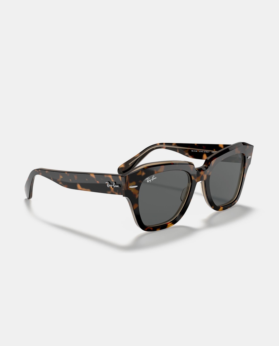 Gafas de sol RB2186 STATE STREET unisex cuadrada en acetato - Ray-Ban - Marrón Marrón-9