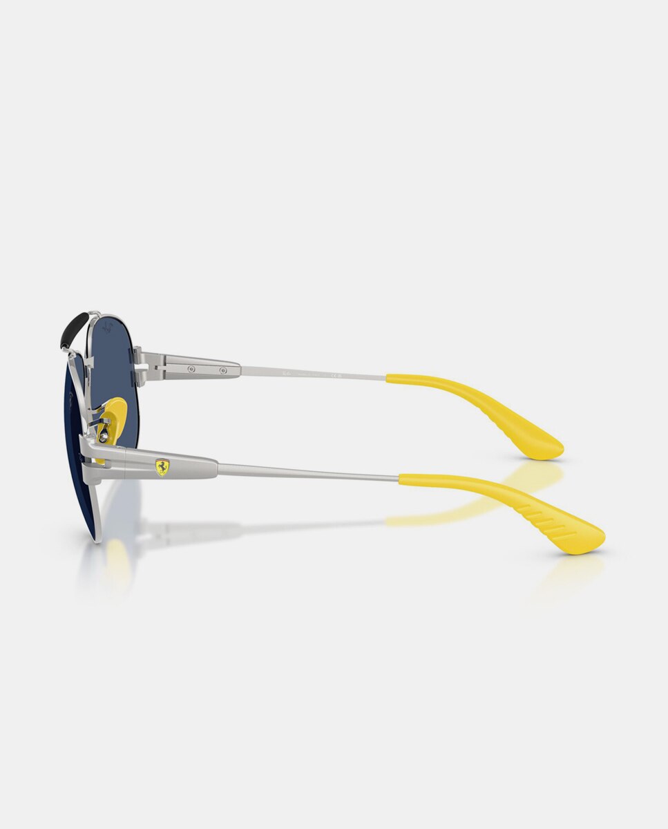 Gafas de sol RB3762M unisex ovalada en metal con lente espejada - Ray-Ban - Plata Plata-3