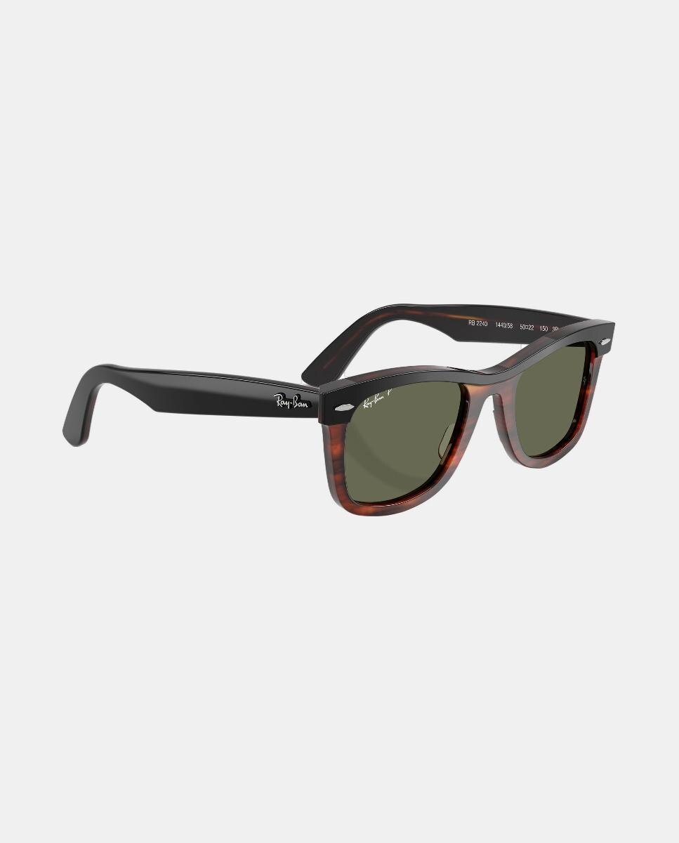 Gafas de sol RB2240 WAYFARER unisex cuadrada en acetato con lente polarizada - Ray-Ban - Negro Negro-7