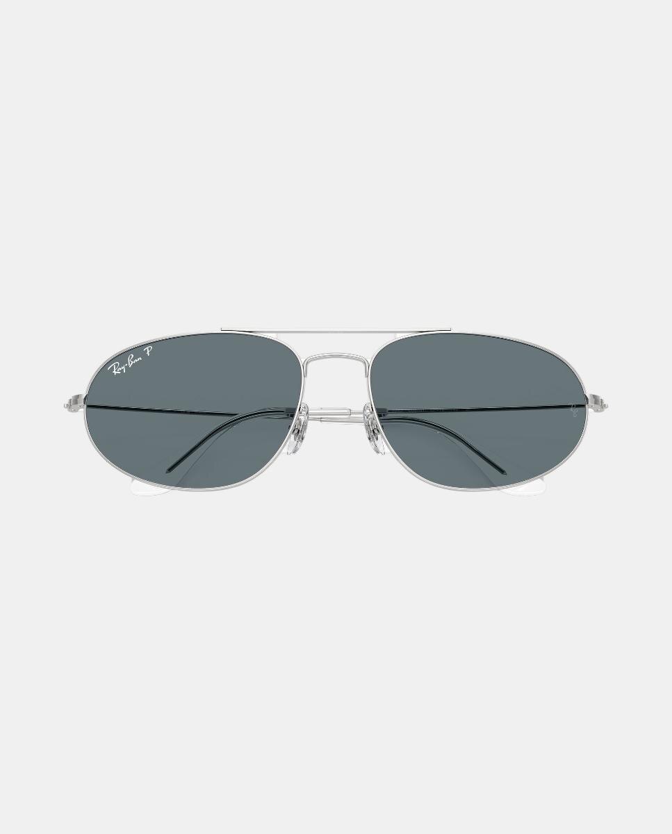 Gafas de sol RB3945 unisex geométrica en metal con lente polarizada - Ray-Ban - Plata Plata-5