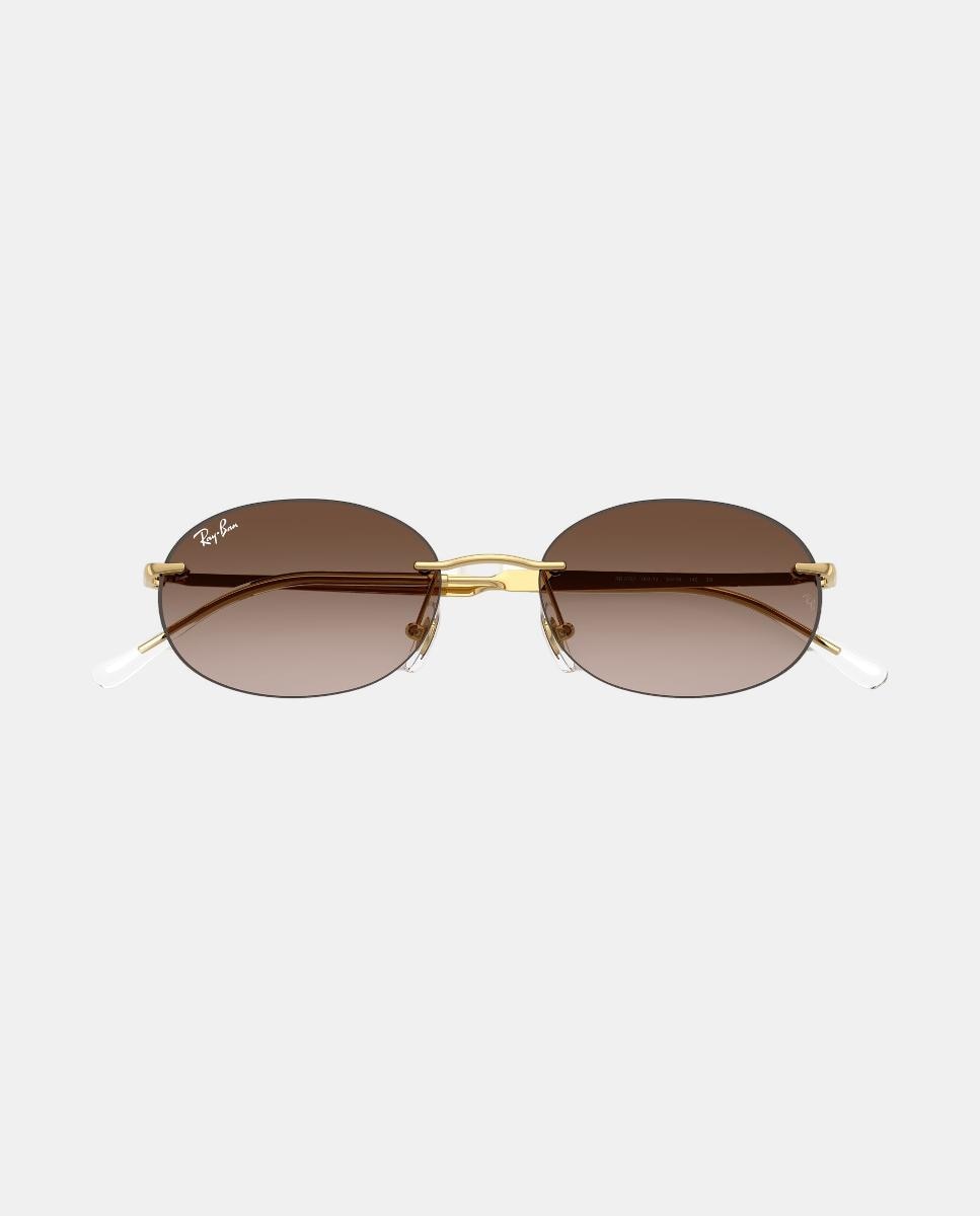 Gafas de sol RB3767 unisex ovalada en metal con lente degradada - Ray-Ban - Oro Oro-5