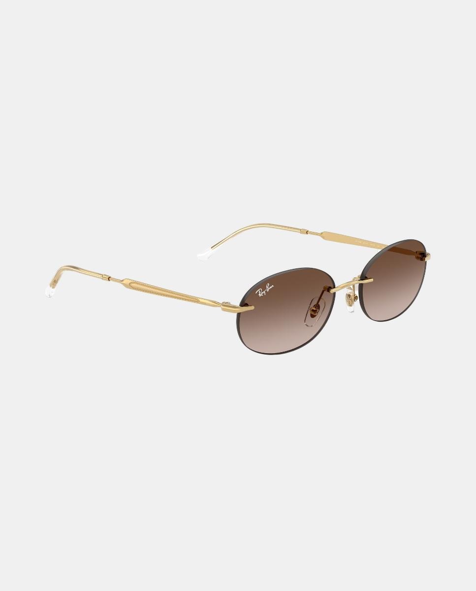 Gafas de sol RB3767 unisex ovalada en metal con lente degradada - Ray-Ban - Oro Oro-7