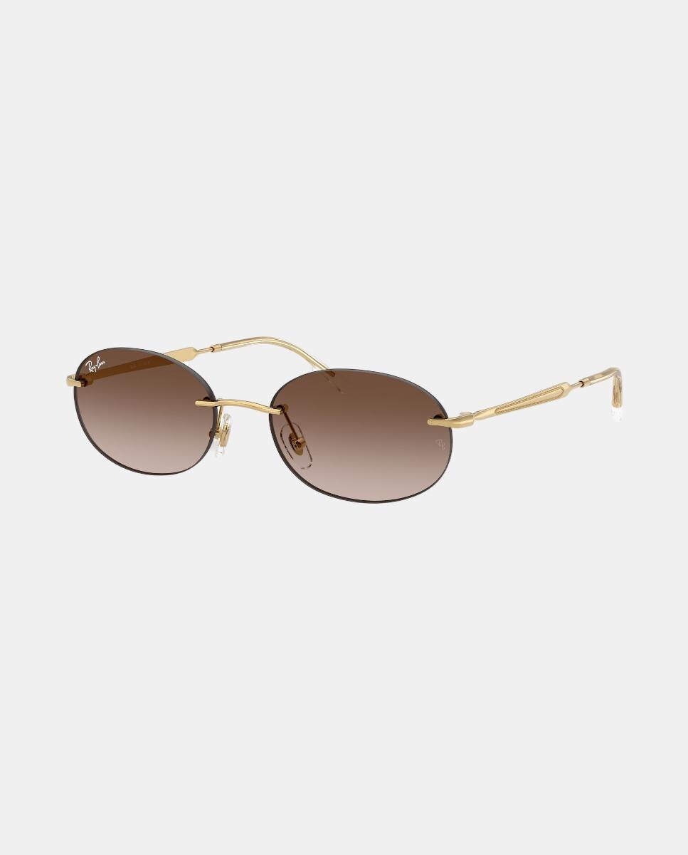 Gafas de sol RB3767 unisex ovalada en metal con lente degradada - Ray-Ban - Oro Oro-9