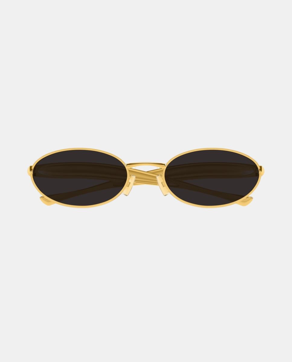 Gafa de sol unisex ovalada metalica - Bottega Veneta - Oro Oro-2