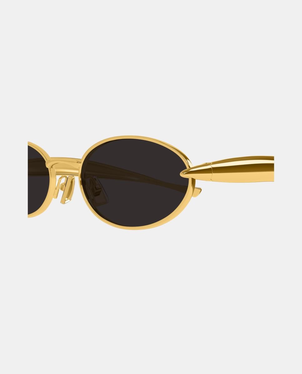 Gafa de sol unisex ovalada metalica - Bottega Veneta - Oro Oro-3