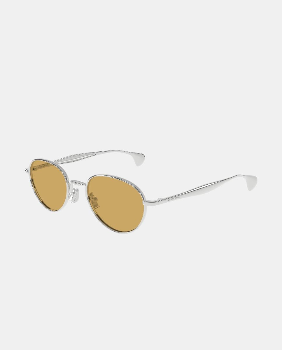 Gafa de sol unisex ovalada metalica - Bottega Veneta - Plata Plata-1