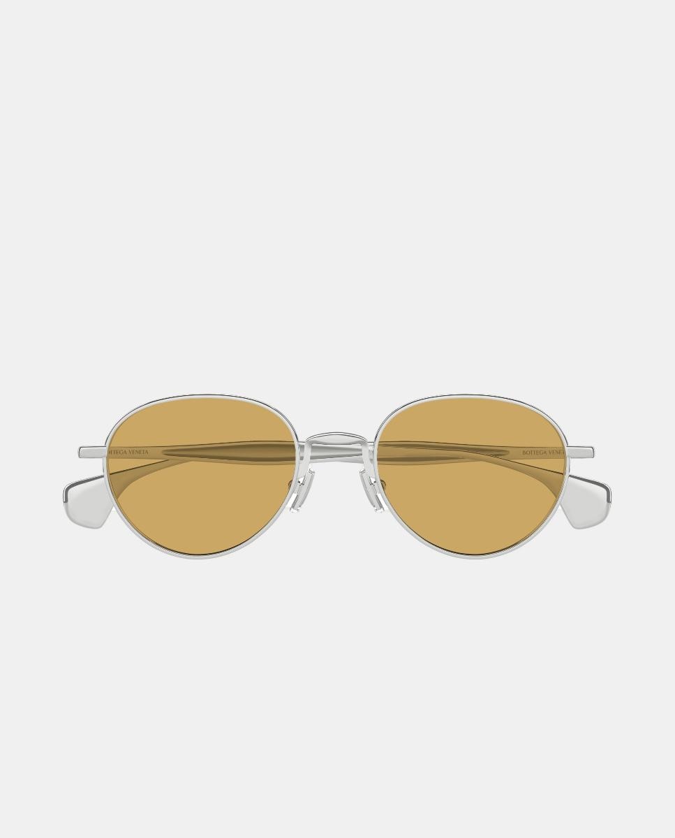 Gafa de sol unisex ovalada metalica - Bottega Veneta - Plata Plata-2