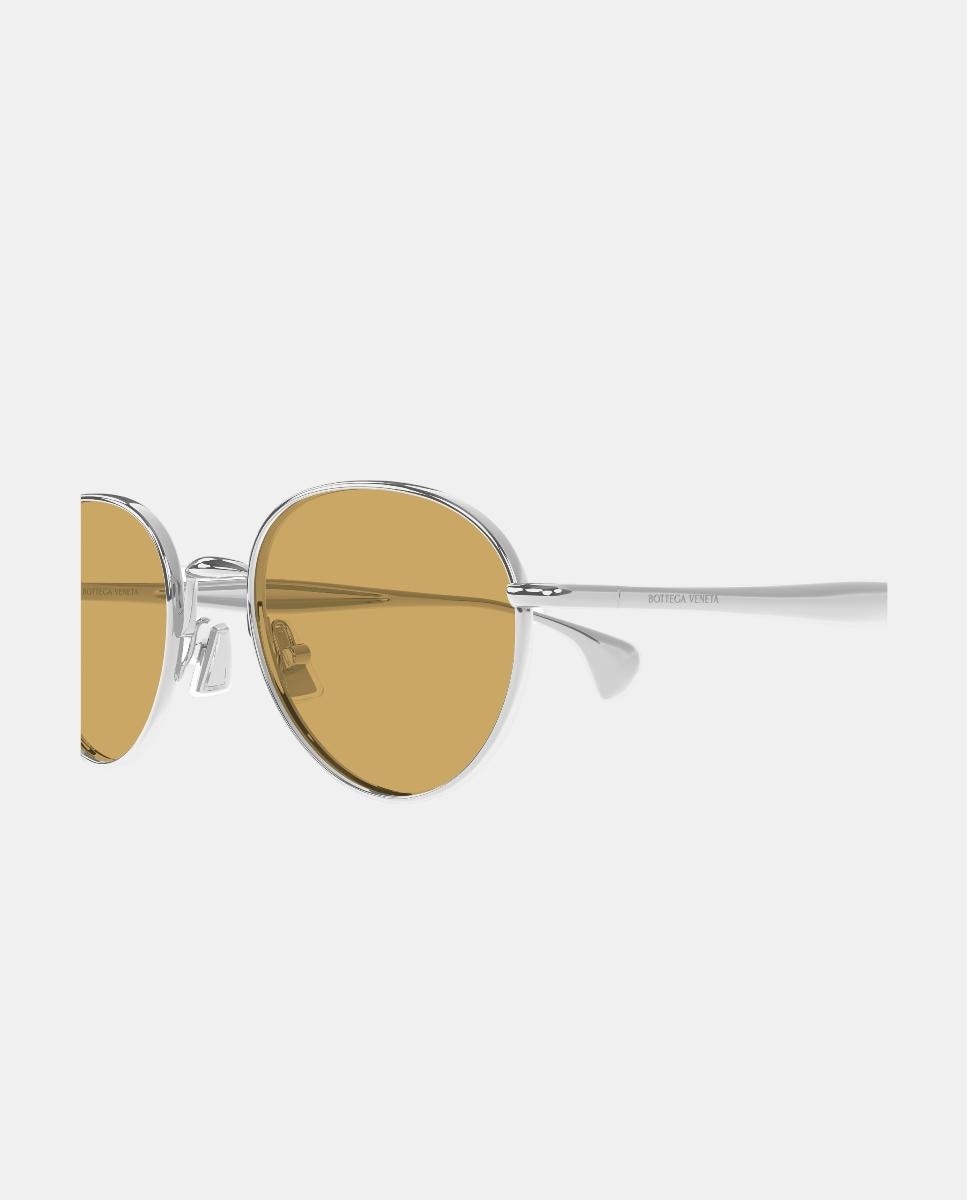 Gafa de sol unisex ovalada metalica - Bottega Veneta - Plata Plata-3