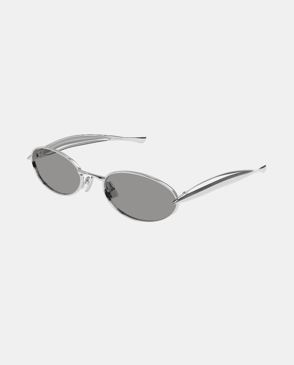 Gafa de sol unisex ovalada metalica - Bottega Veneta - Plata Plata-1