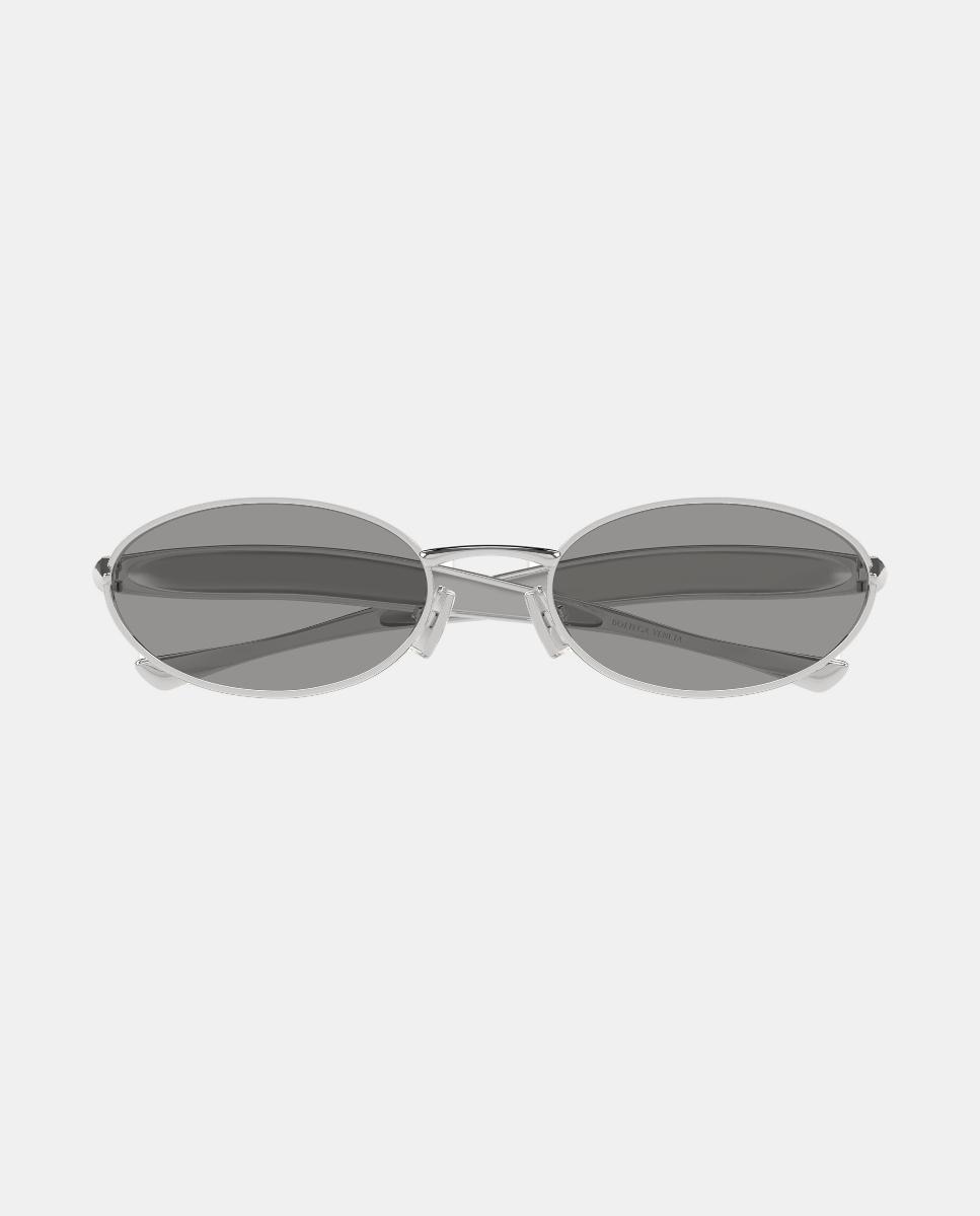 Gafa de sol unisex ovalada metalica - Bottega Veneta - Plata Plata-2