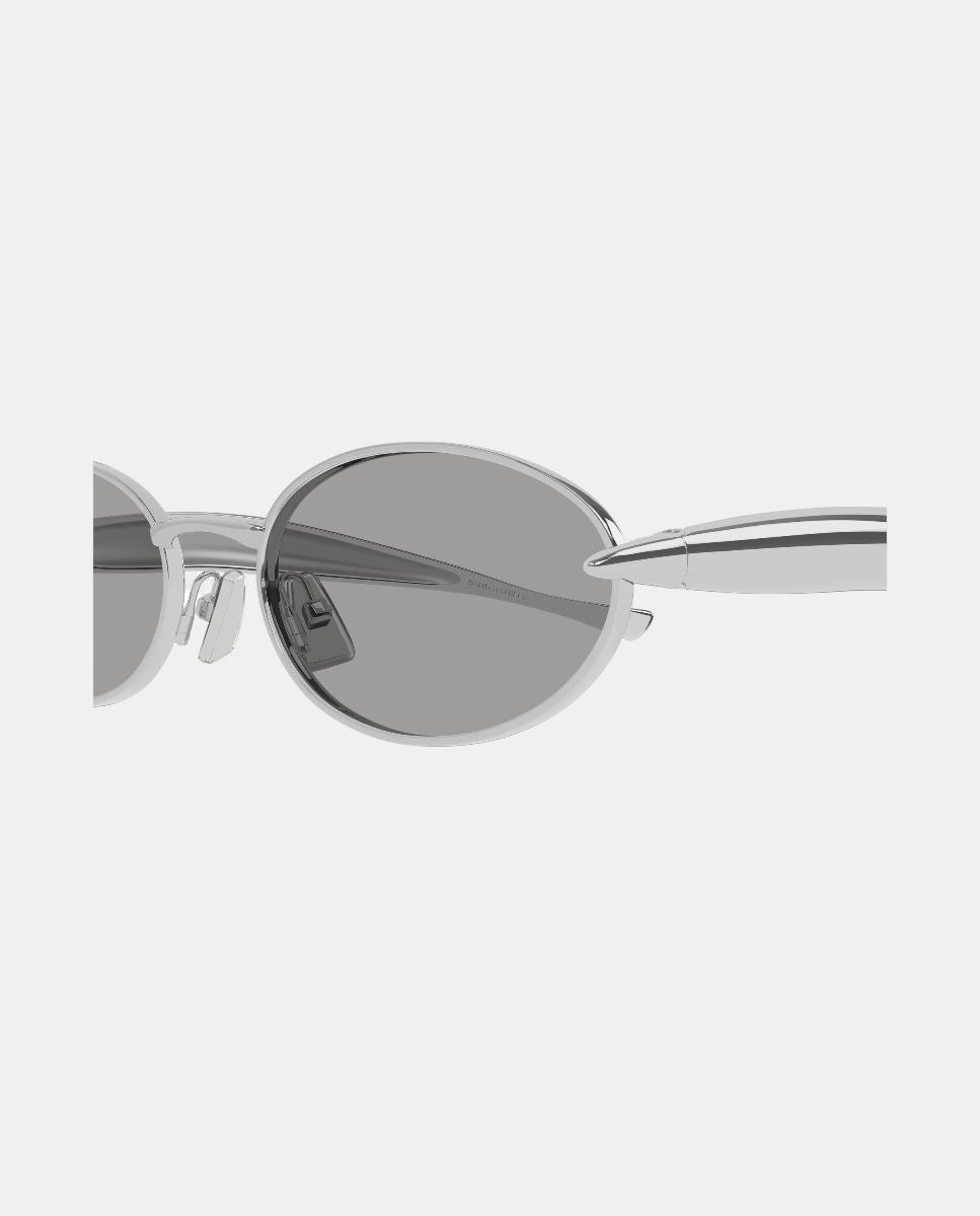 Gafa de sol unisex ovalada metalica - Bottega Veneta - Plata Plata-3