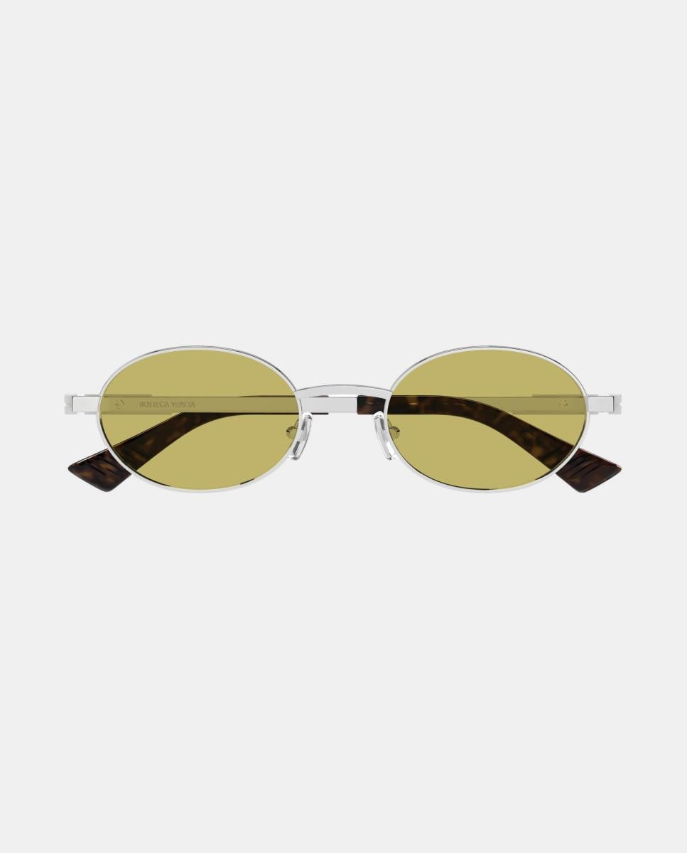 Gafa de sol unisex ovalada metalica - Bottega Veneta - Plata Plata-2