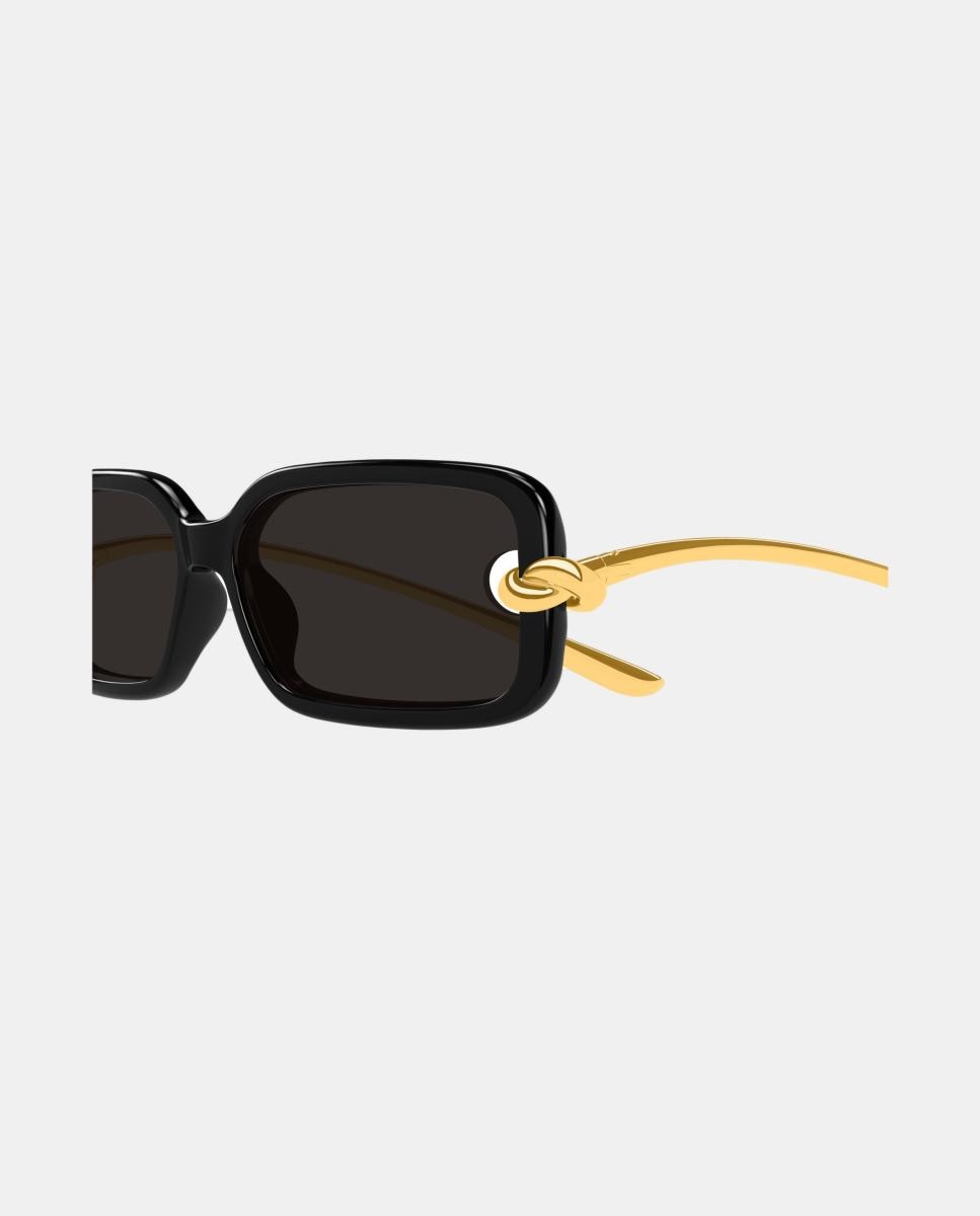 Gafa de sol de mujer rectangular en inyectado - Bottega Veneta - Negro Negro-3
