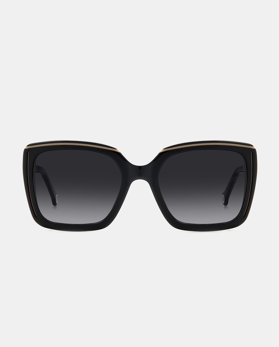 Imagen 0 de Gafas de sol de mujer cuadradas de acetato en negro Negro