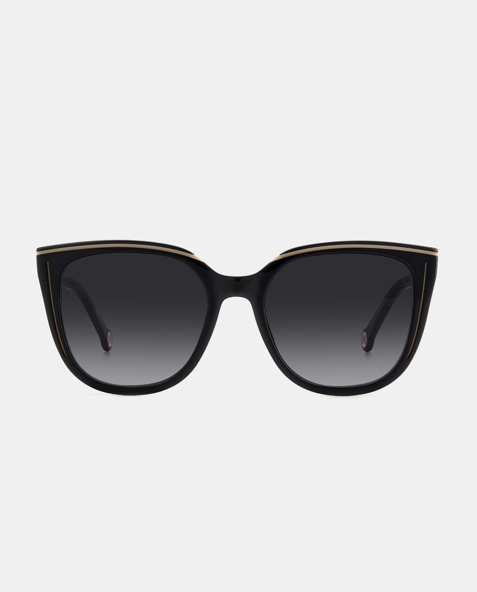Imagen 0 de Gafas de sol de mujer cuadradas de acetato en negro Negro