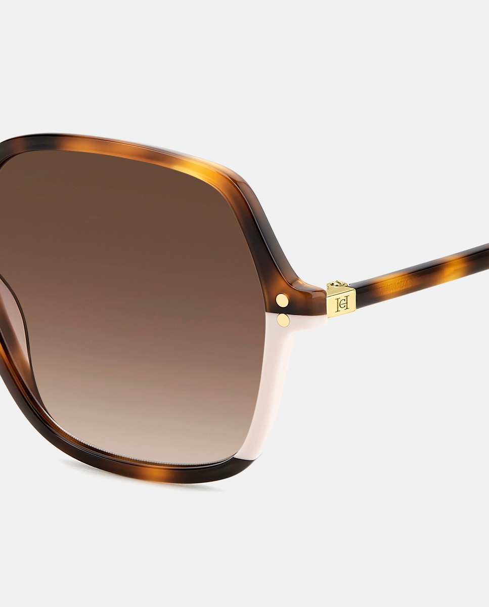 Gafas de sol de mujer ovaladas en acetato con lente degradada en havana - Carolina Herrera - Marrón Marrón-3