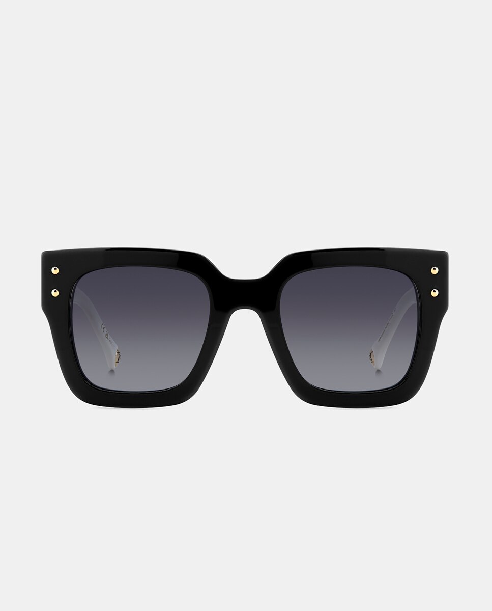 Imagen 0 de Gafas de sol de mujer cuadradas en acetato con lente degradada en negro Negro