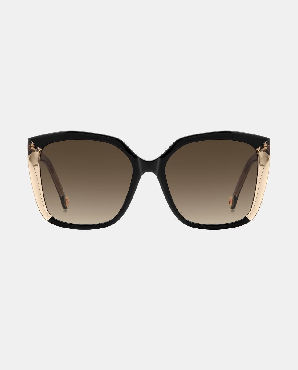 Imagen 1 de Gafas de sol de mujer cuadrada en acetato con lente degradada Negro