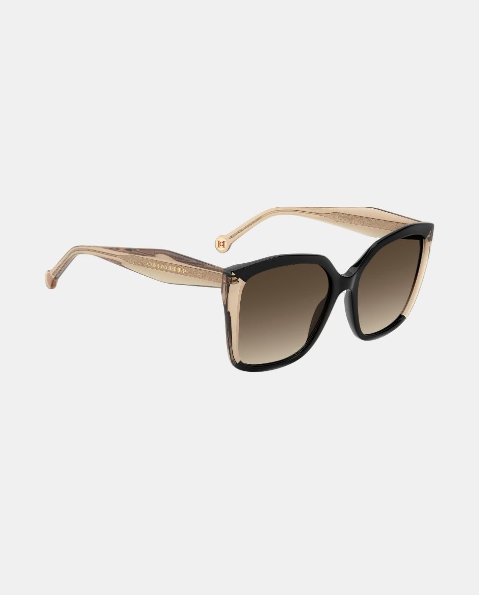 Imagen 3 de Gafas de sol de mujer cuadrada en acetato con lente degradada - Carolina Herrera - Negro Negro