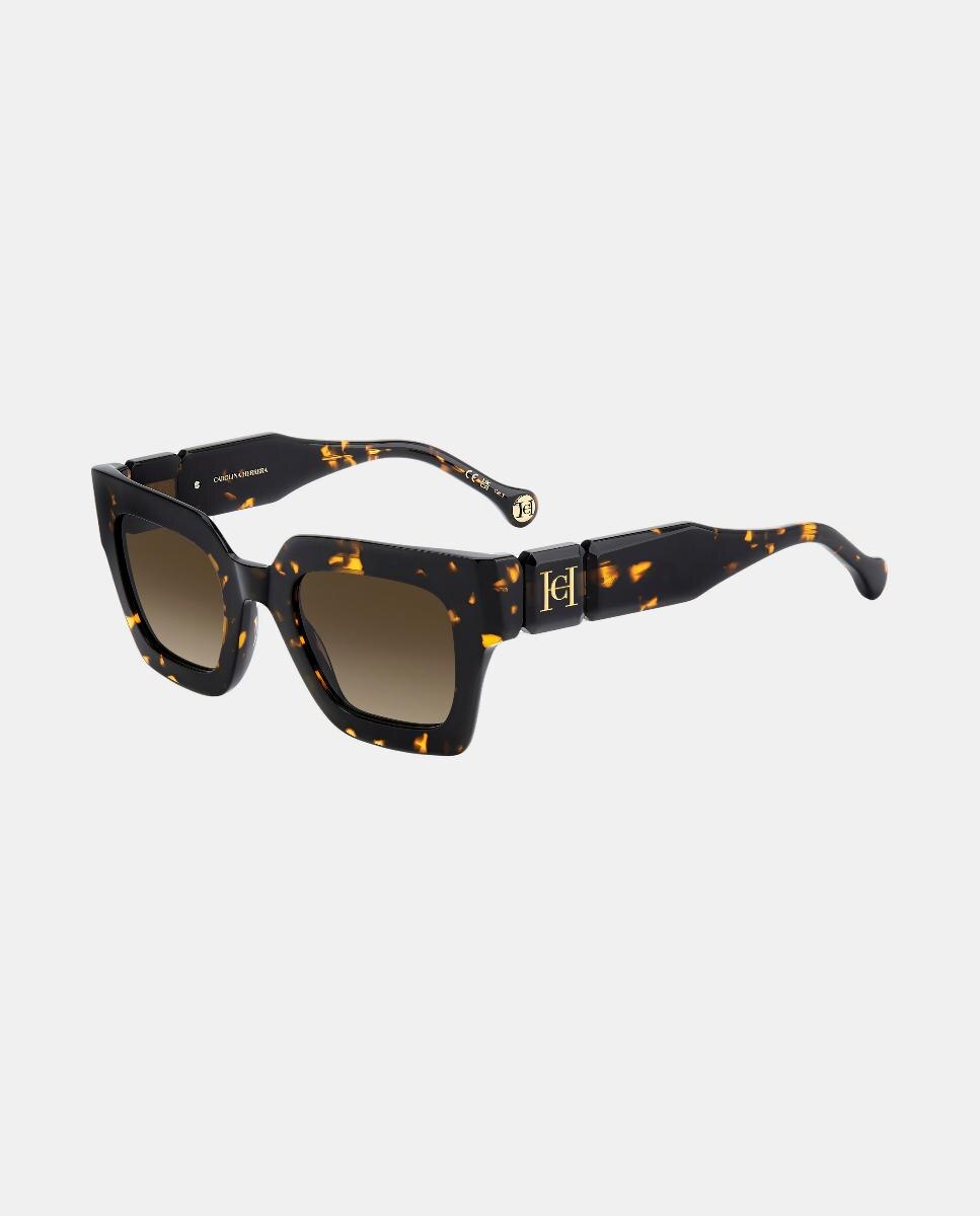 Gafas de sol de mujer cuadrada en acetato con lente degradada - Carolina Herrera - Marrón Marrón-2