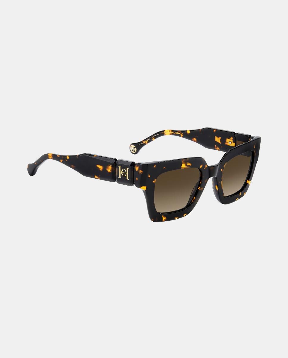 Gafas de sol de mujer cuadrada en acetato con lente degradada - Carolina Herrera - Marrón Marrón-3