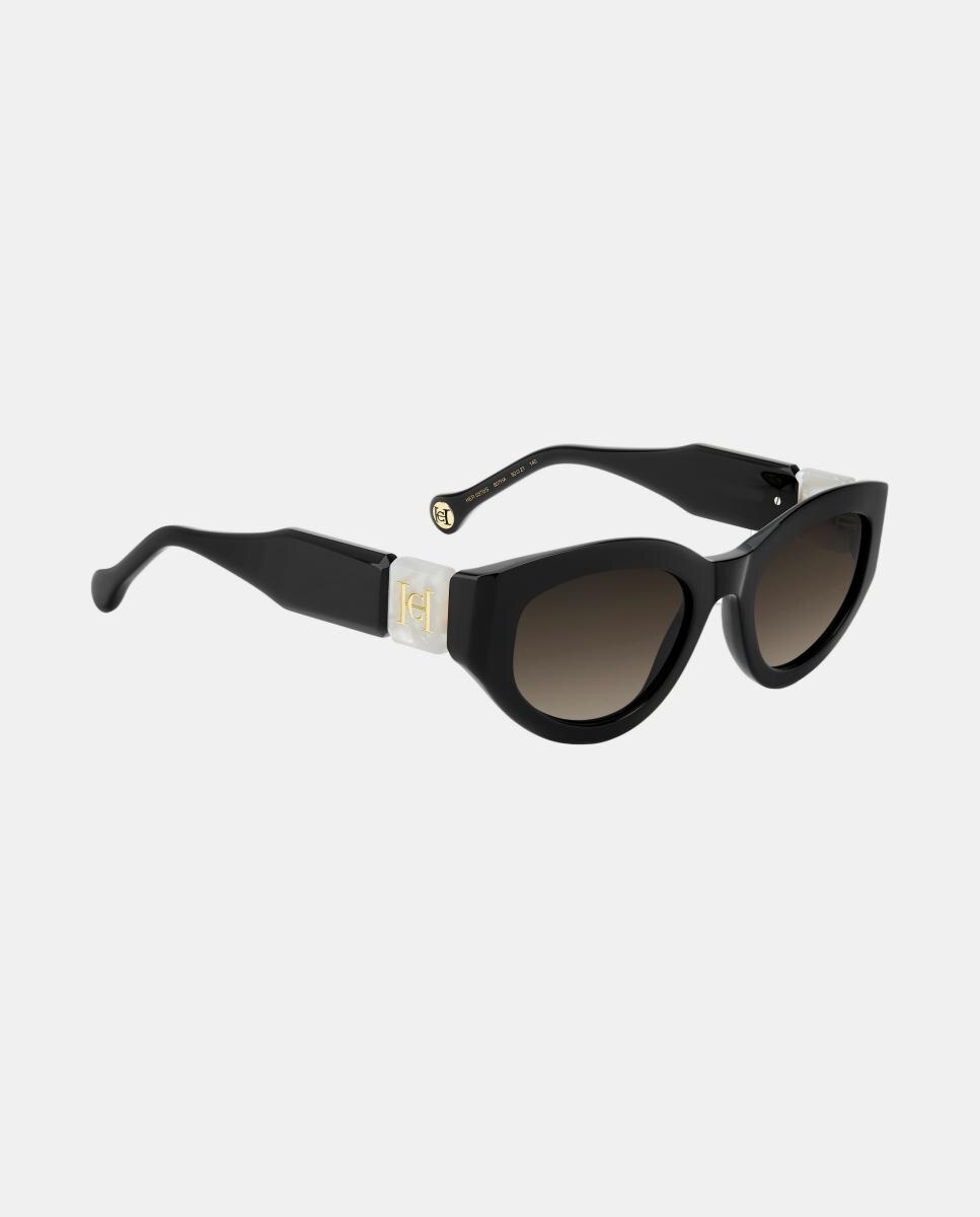 Gafa de sol de mujer rectangular en acetato con lente degradada - Carolina Herrera - Negro Negro-3