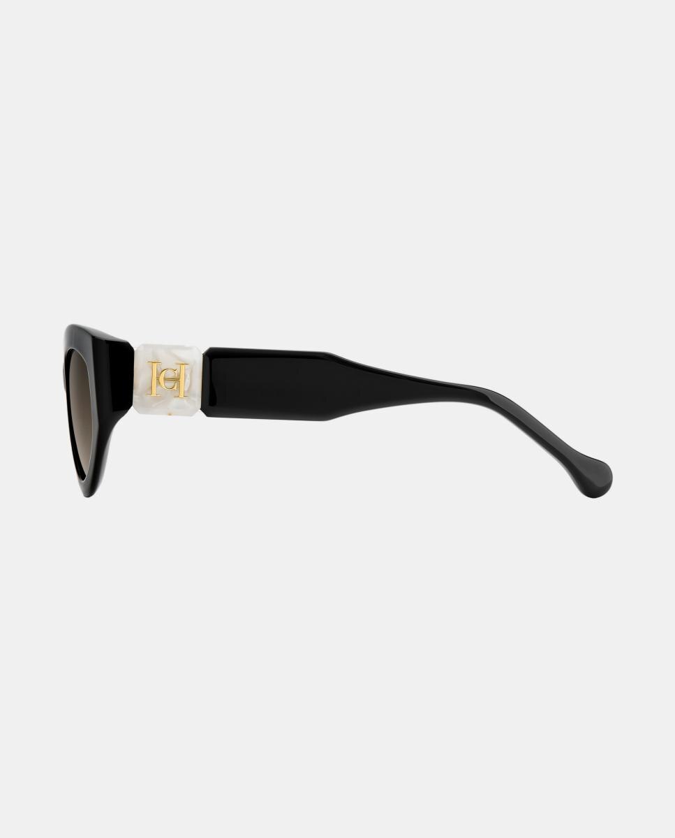 Gafa de sol de mujer rectangular en acetato con lente degradada - Carolina Herrera - Negro Negro-4