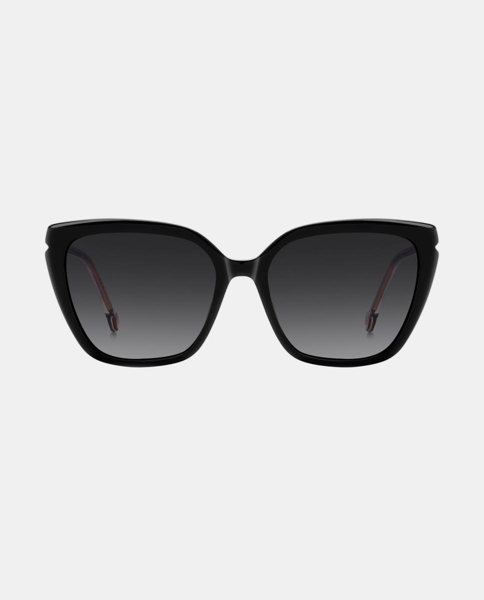 Imagen 0 de Gafa de sol de mujer ovalada en acetato con lente degradada Negro
