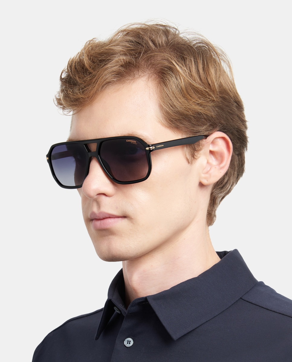 Gafas de sol de hombre aviador en con lentes polarizadas - Carrera - Negro Negro-6