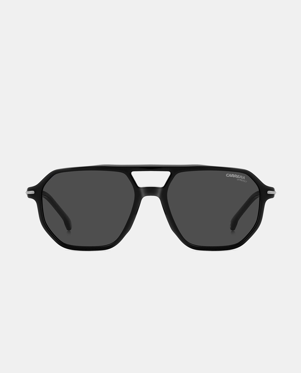 Gafas de sol de hombre rectangulares en acetato en negro · Carrera